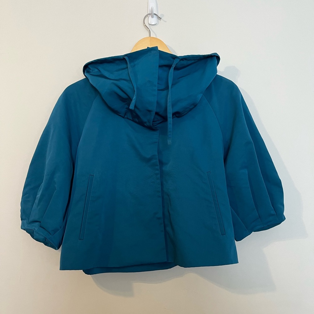 NWOT Club Monaco Teal Women's Jacket Puff Sleeves Size: XS - Picture 7 of 8